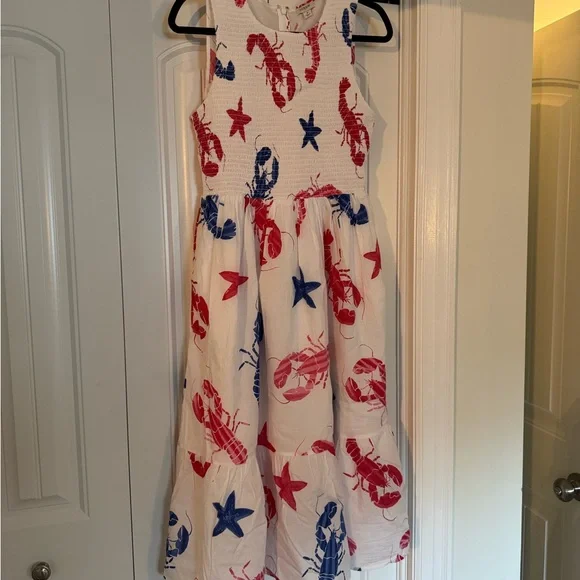 J. Crew | Dresses | J Crew White Dress With Red And Blue Lobster Print |  Poshmark